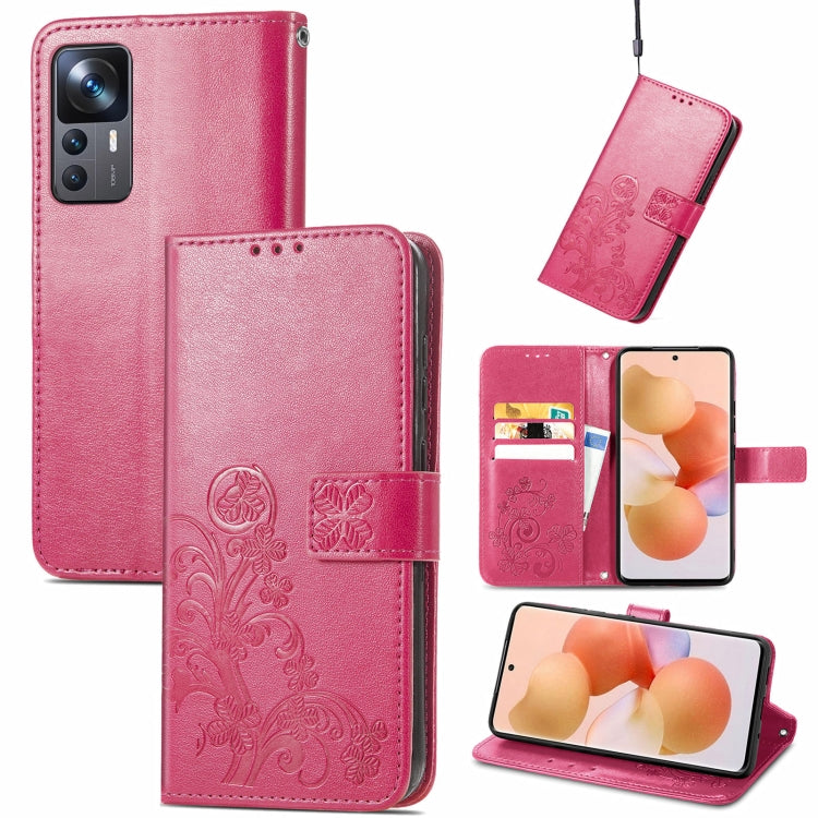 For Xiaomi 12T / 12T Pro / Redmi K50 Ultra Four-leaf Clasp Embossed Buckle Leather Phone Case