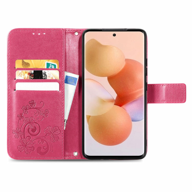 For Xiaomi 12T / 12T Pro / Redmi K50 Ultra Four-leaf Clasp Embossed Buckle Leather Phone Case