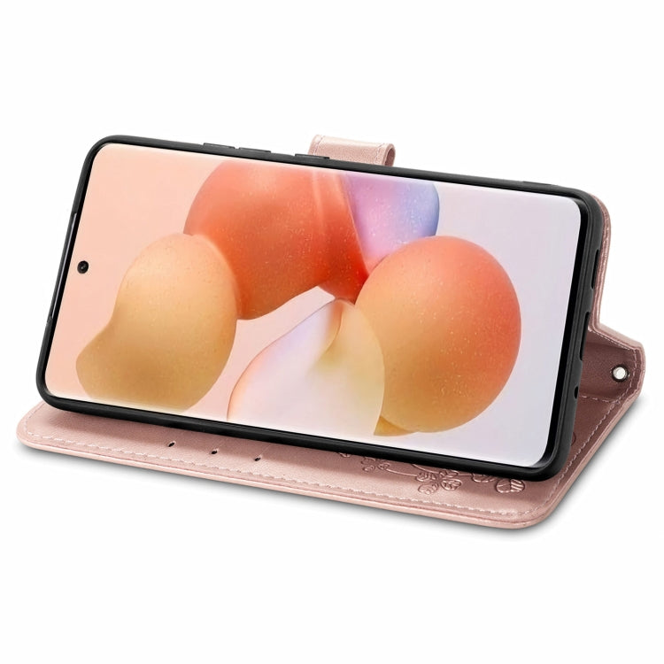 For Xiaomi 12T / 12T Pro / Redmi K50 Ultra Four-leaf Clasp Embossed Buckle Leather Phone Case