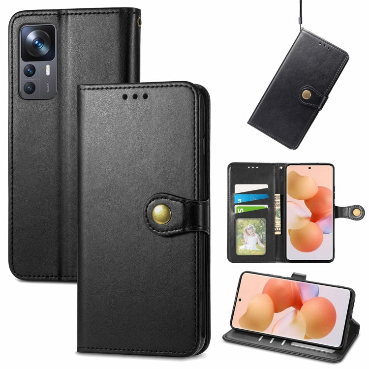 For Xiaomi 12T / 12T Pro / Redmi K50 Ultra Retro Solid Color Buckle Leather Phone Case