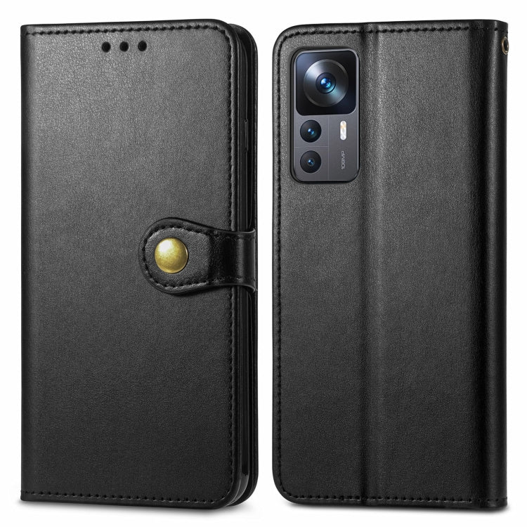 For Xiaomi 12T / 12T Pro / Redmi K50 Ultra Retro Solid Color Buckle Leather Phone Case