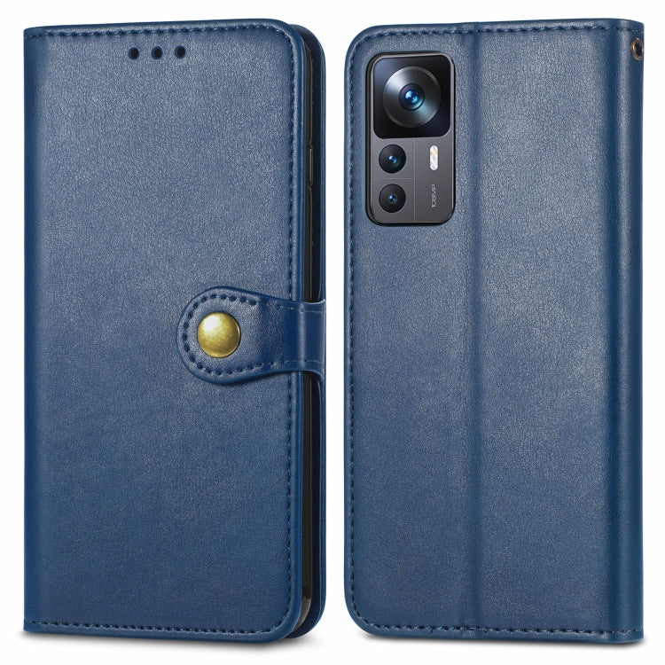 For Xiaomi 12T / 12T Pro / Redmi K50 Ultra Retro Solid Color Buckle Leather Phone Case