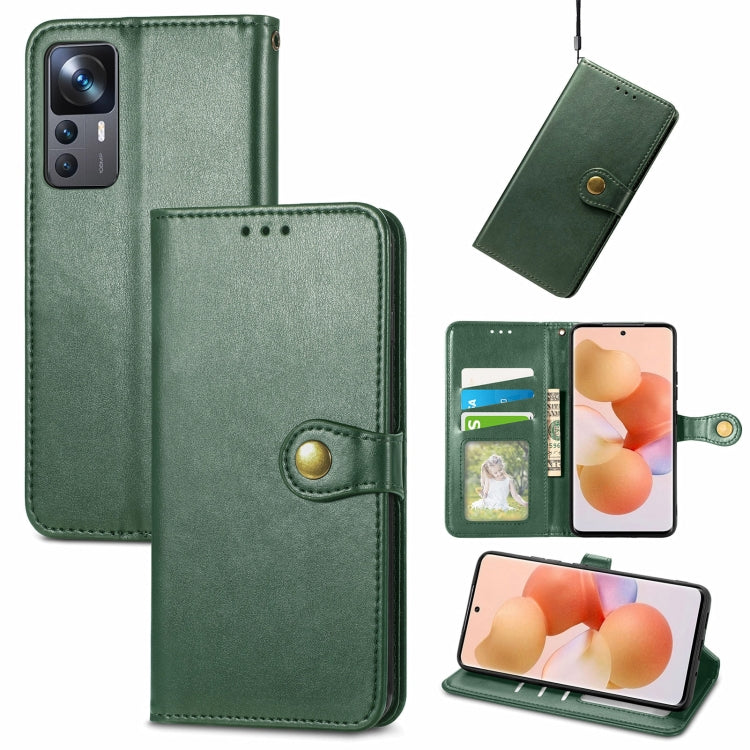 For Xiaomi 12T / 12T Pro / Redmi K50 Ultra Retro Solid Color Buckle Leather Phone Case