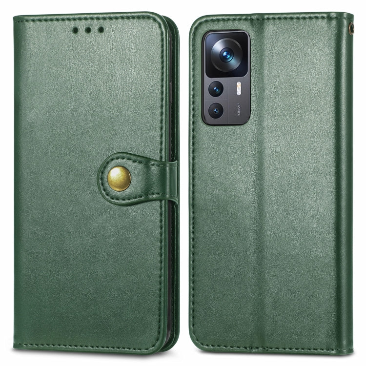 For Xiaomi 12T / 12T Pro / Redmi K50 Ultra Retro Solid Color Buckle Leather Phone Case