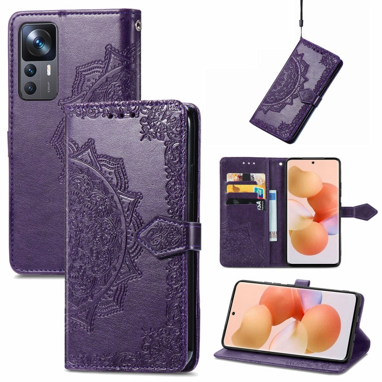 For Xiaomi 12T / 12T Pro / Redmi K50 Ultra Mandala Flower Embossed Leather Phone Case