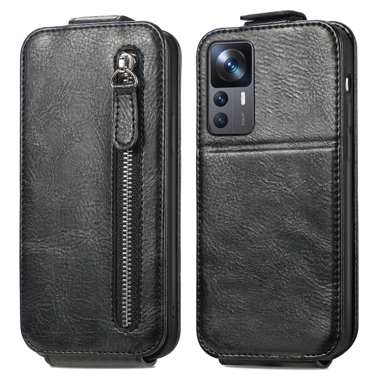 For Xiaomi 12T / 12T Pro / Redmi K50 Ultra Zipper Wallet Vertical Flip Leather Phone Case