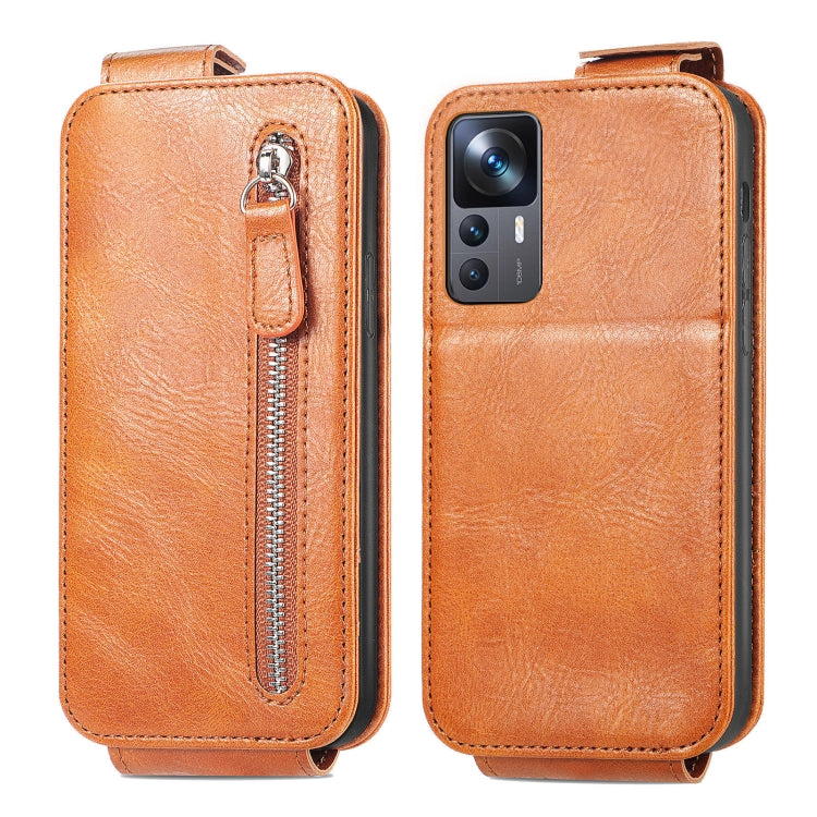For Xiaomi 12T / 12T Pro / Redmi K50 Ultra Zipper Wallet Vertical Flip Leather Phone Case