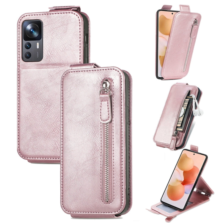 For Xiaomi 12T / 12T Pro / Redmi K50 Ultra Zipper Wallet Vertical Flip Leather Phone Case