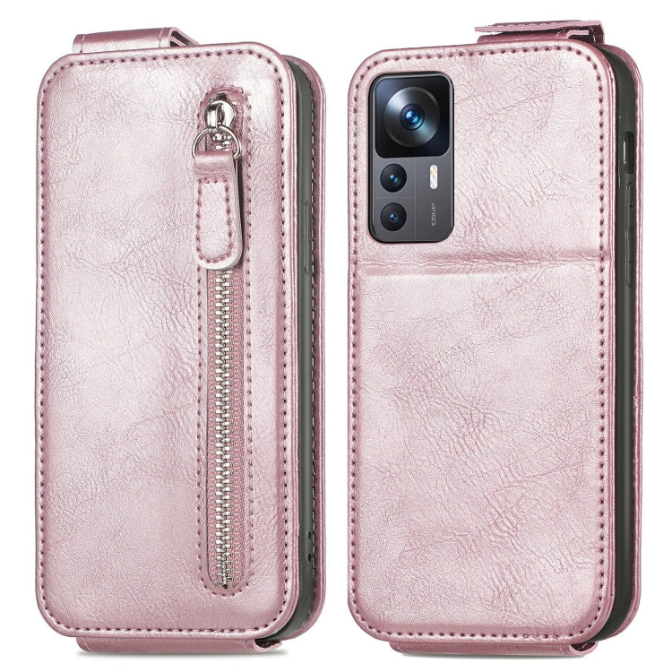 For Xiaomi 12T / 12T Pro / Redmi K50 Ultra Zipper Wallet Vertical Flip Leather Phone Case