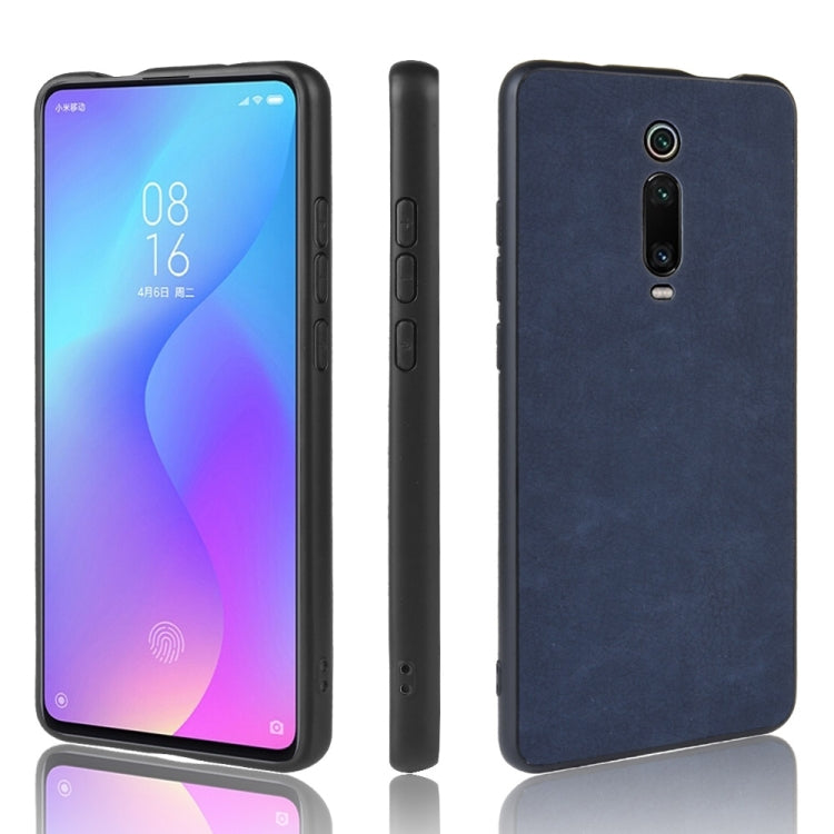Shockproof Sheep Skin PC + PU + TPU Case For Xiaomi Redmi K20/K20 Pro(Blue)