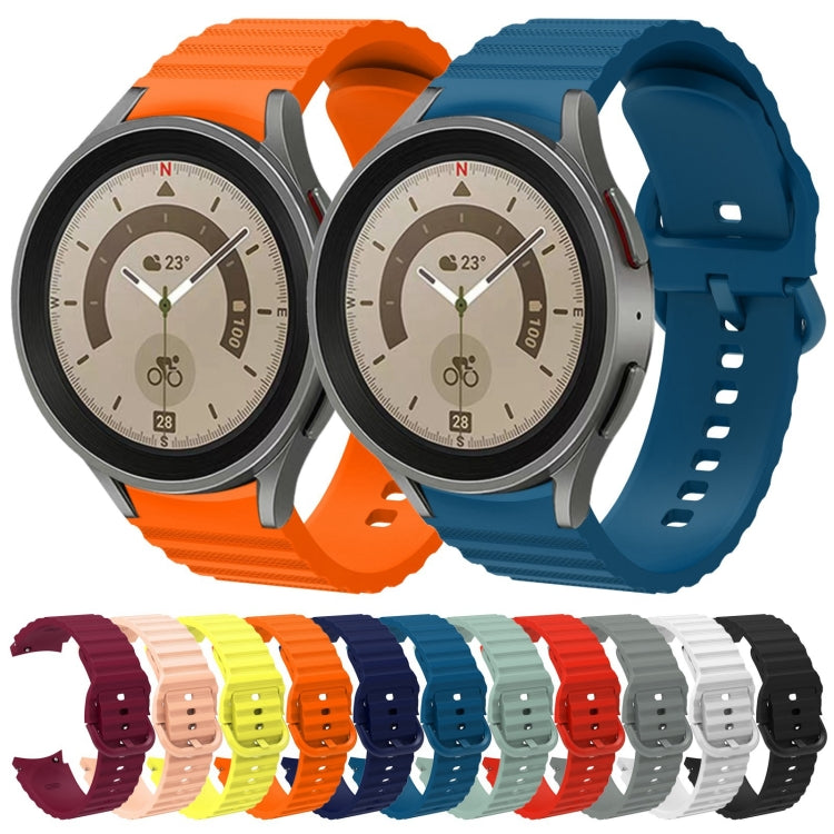 For Samsung Galaxy Watch 5 / 5 Pro Wave Dotted Pure Color Buckle Silicone Watch Band