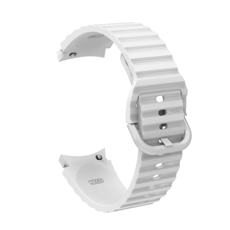 For Samsung Galaxy Watch 4 Wave Dotted Pure Color Buckle Silicone Watch Band