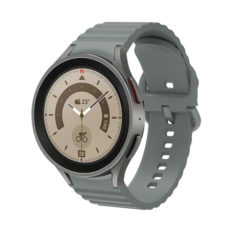 For Samsung Galaxy Watch 4 Wave Dotted Pure Color Buckle Silicone Watch Band