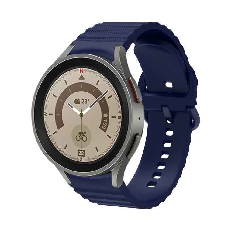 For Samsung Galaxy Watch 4 Wave Dotted Pure Color Buckle Silicone Watch Band