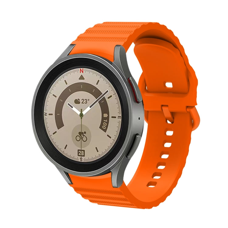 For Samsung Galaxy Watch 4 Wave Dotted Pure Color Buckle Silicone Watch Band