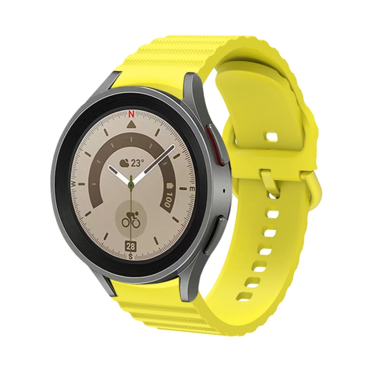 For Samsung Galaxy Watch 4 Wave Dotted Pure Color Buckle Silicone Watch Band