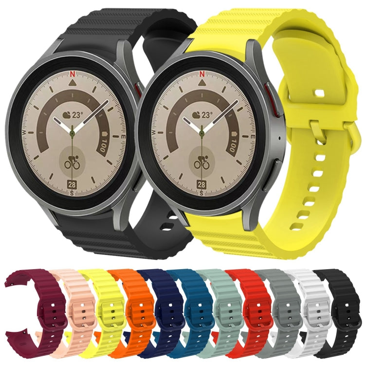 For Samsung Galaxy Watch 4 Wave Dotted Pure Color Buckle Silicone Watch Band