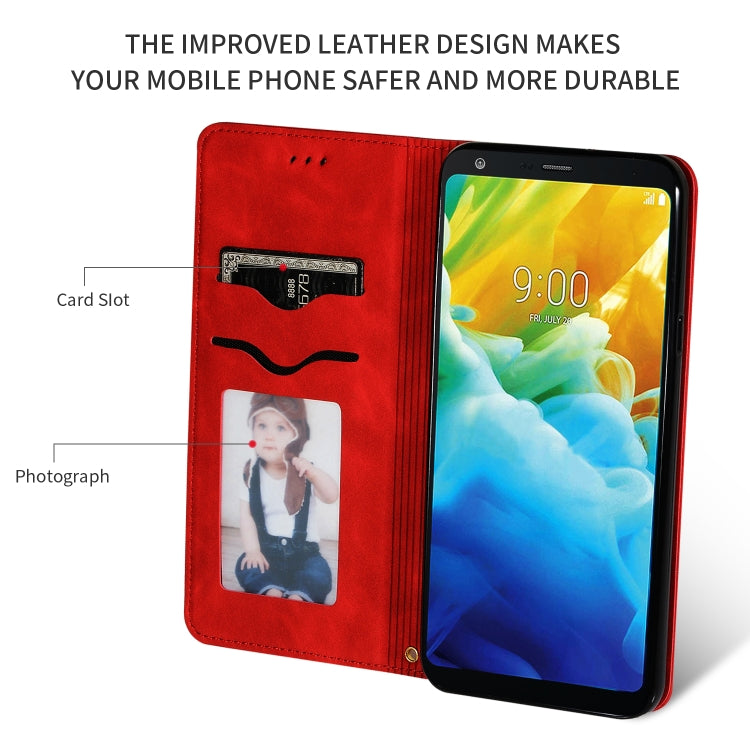 Retro Skin Feel Business Magnetic Horizontal Flip Leather Case for LG Stylo 5(Red)
