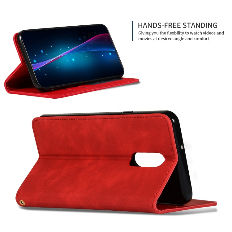 Retro Skin Feel Business Magnetic Horizontal Flip Leather Case for LG Stylo 5(Red)