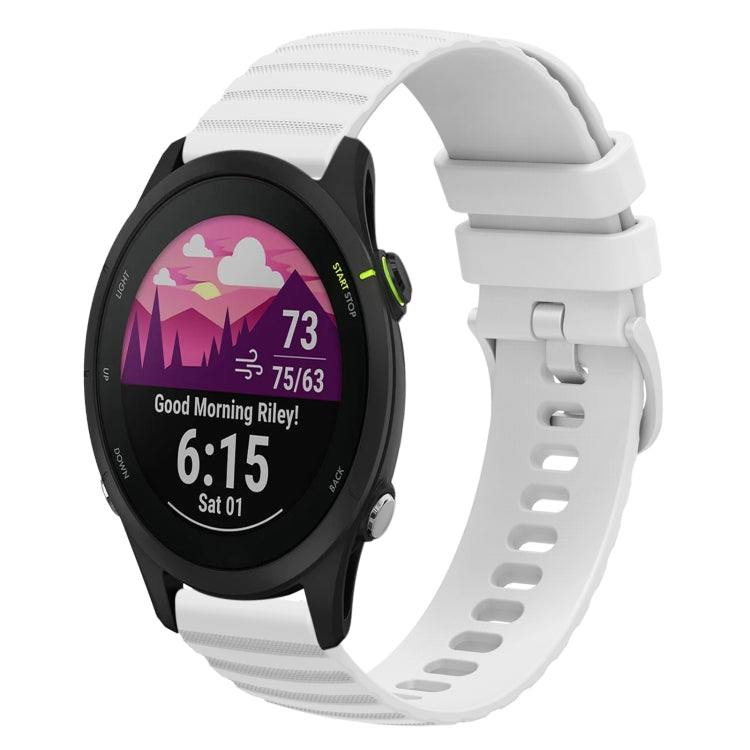 For Garmin Forerunner 255S 18mm Wavy Dotted Solid-Color Silicone Watch Band
