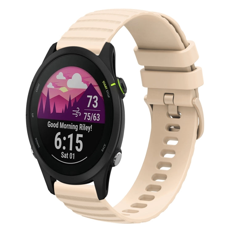 For Garmin Forerunner 255S 18mm Wavy Dotted Solid-Color Silicone Watch Band