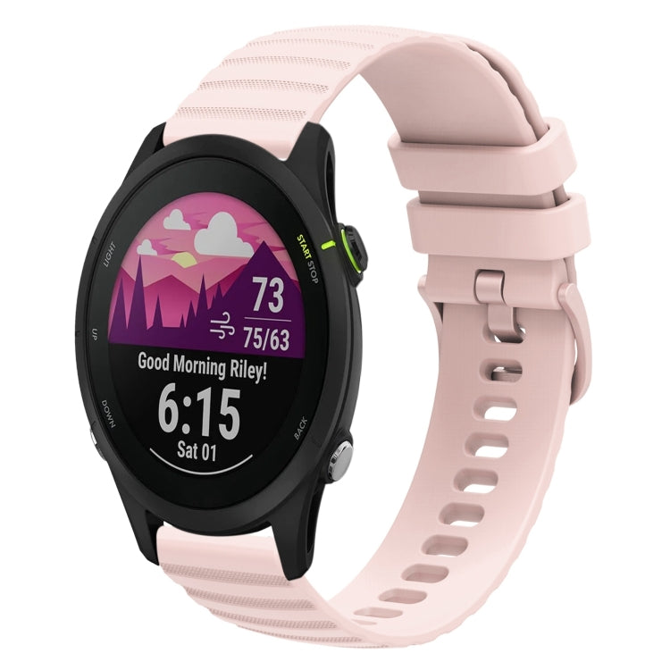 For Garmin Forerunner 255S 18mm Wavy Dotted Solid-Color Silicone Watch Band