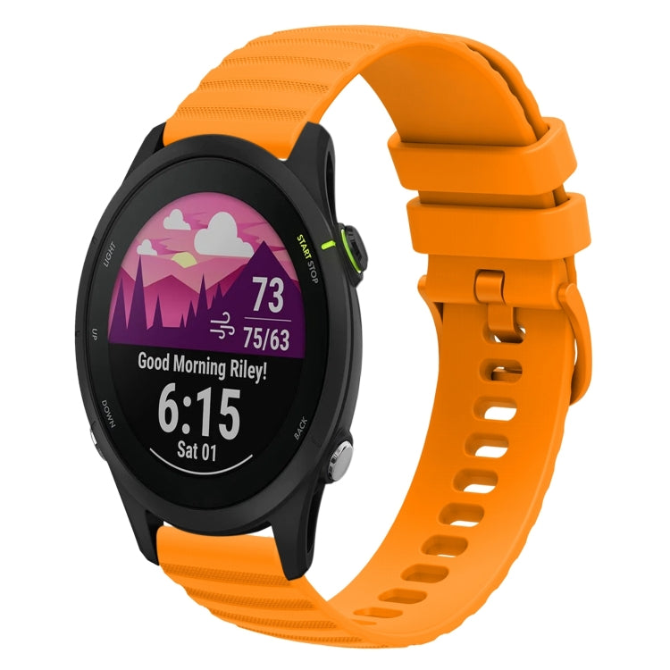 For Garmin Forerunner 255S 18mm Wavy Dotted Solid-Color Silicone Watch Band