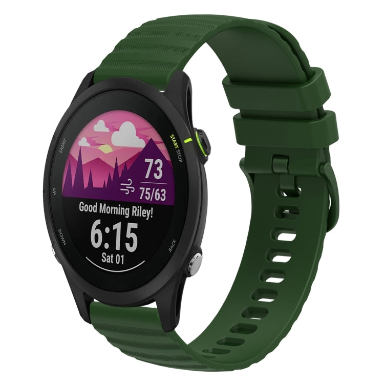 For Garmin Forerunner 255S 18mm Wavy Dotted Solid-Color Silicone Watch Band