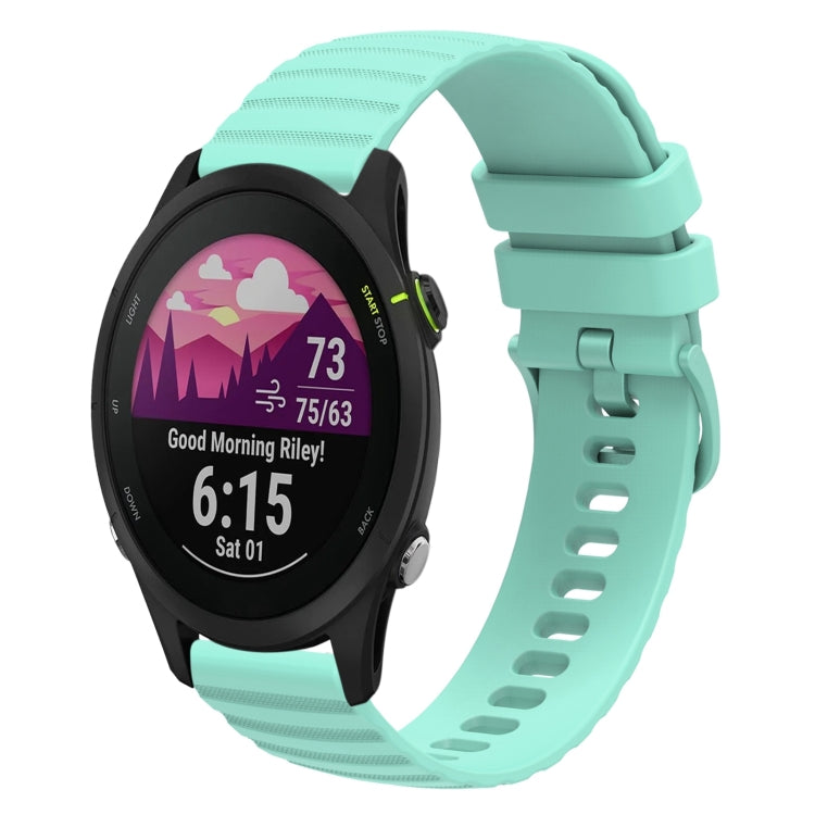 For Garmin Forerunner 255S 18mm Wavy Dotted Solid-Color Silicone Watch Band