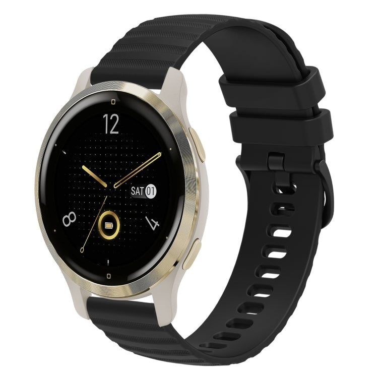 For Garmin Venu 2S 18mm Wavy Dotted Solid-Color Silicone Watch Band