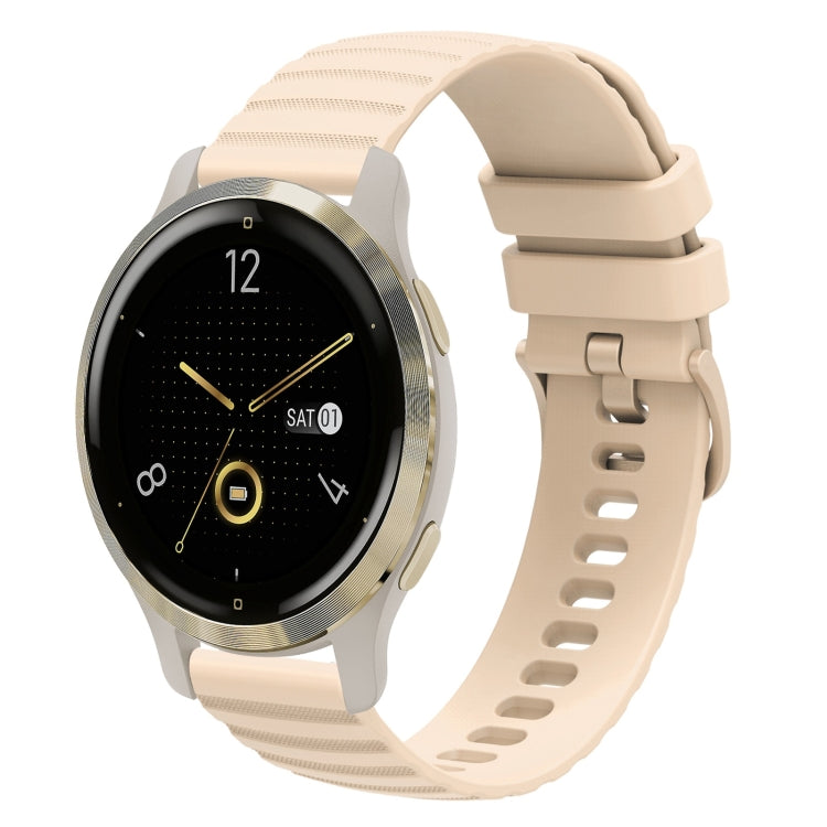 For Garmin Venu 2S 18mm Wavy Dotted Solid-Color Silicone Watch Band