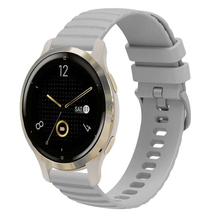 For Garmin Venu 2S 18mm Wavy Dotted Solid-Color Silicone Watch Band