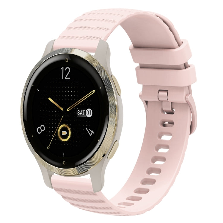For Garmin Venu 2S 18mm Wavy Dotted Solid-Color Silicone Watch Band