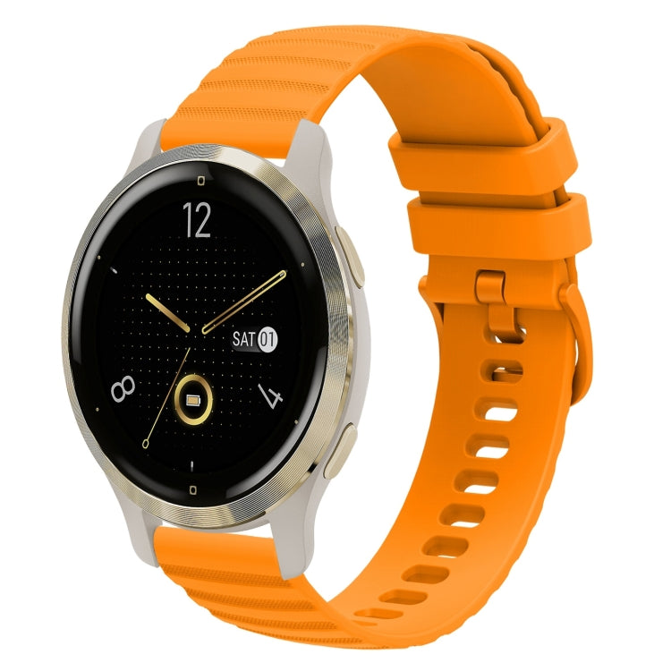For Garmin Venu 2S 18mm Wavy Dotted Solid-Color Silicone Watch Band