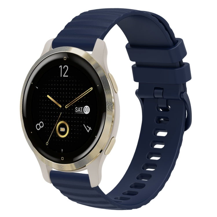 For Garmin Venu 2S 18mm Wavy Dotted Solid-Color Silicone Watch Band