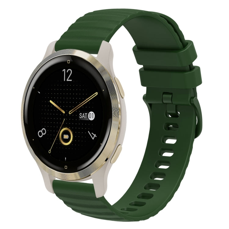For Garmin Venu 2S 18mm Wavy Dotted Solid-Color Silicone Watch Band