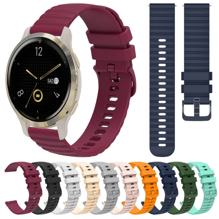 For Garmin Venu 2S 18mm Wavy Dotted Solid-Color Silicone Watch Band