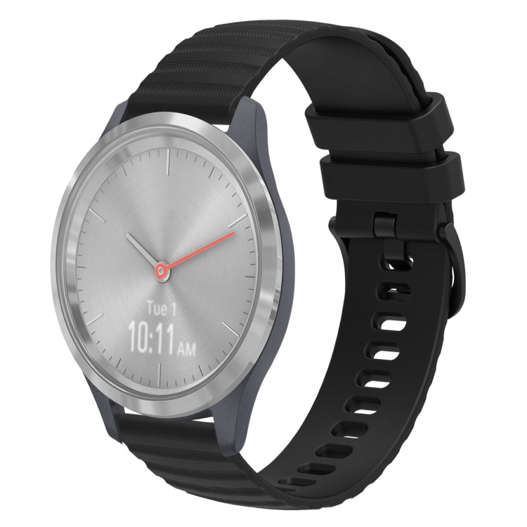 For Garmin Vivomove 3S 18mm Wavy Dotted Solid-Color Silicone Watch Band