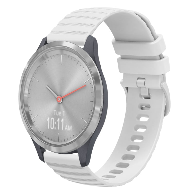 For Garmin Vivomove 3S 18mm Wavy Dotted Solid-Color Silicone Watch Band