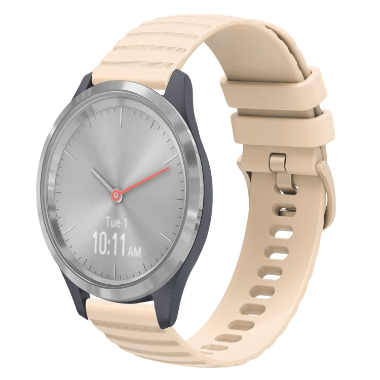 For Garmin Vivomove 3S 18mm Wavy Dotted Solid-Color Silicone Watch Band