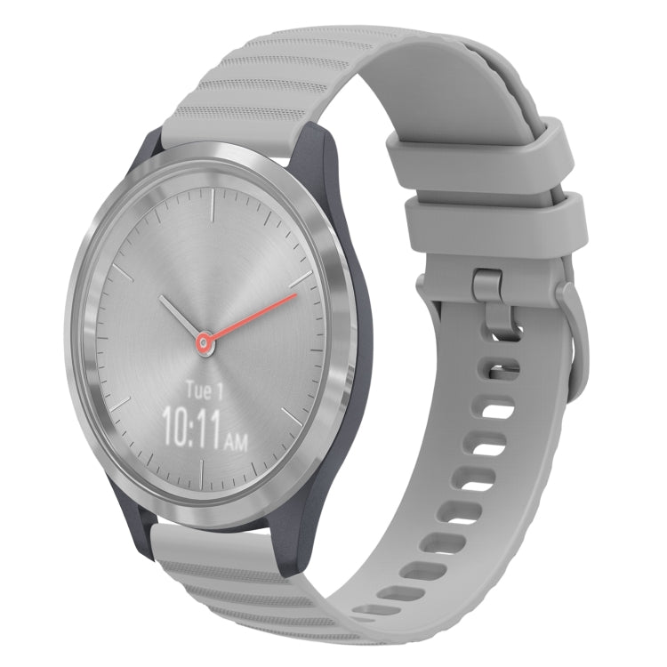 For Garmin Vivomove 3S 18mm Wavy Dotted Solid-Color Silicone Watch Band