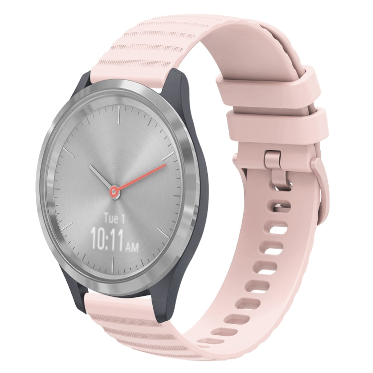 For Garmin Vivomove 3S 18mm Wavy Dotted Solid-Color Silicone Watch Band