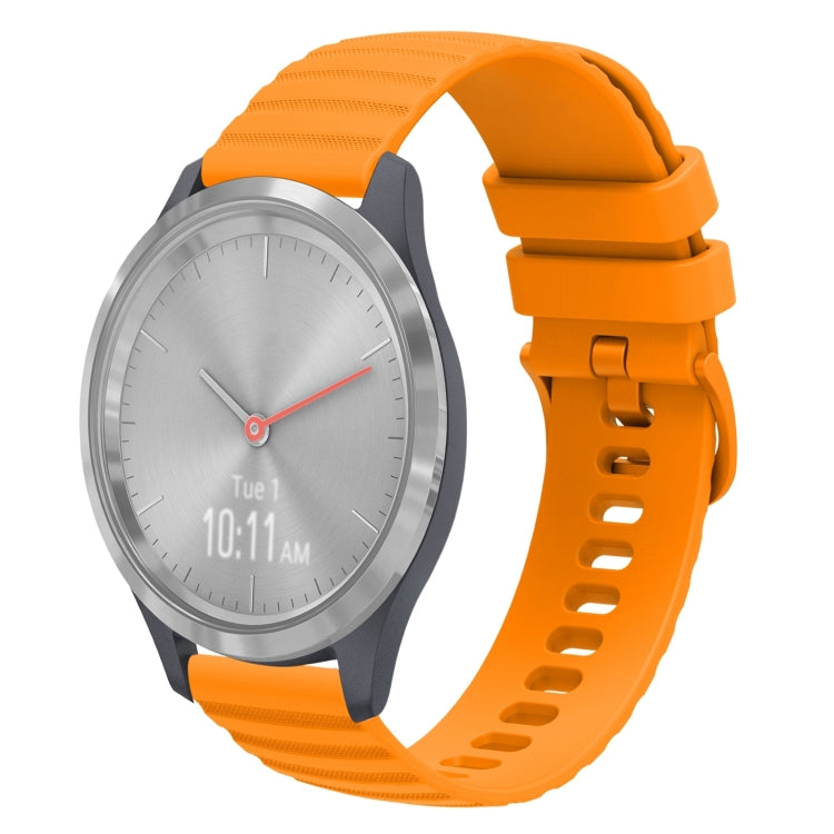For Garmin Vivomove 3S 18mm Wavy Dotted Solid-Color Silicone Watch Band