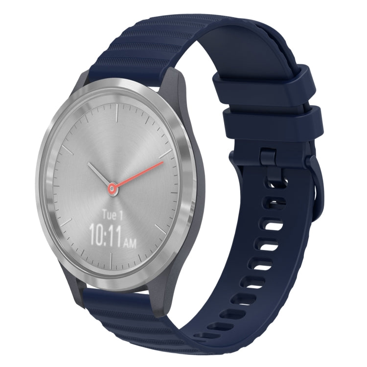 For Garmin Vivomove 3S 18mm Wavy Dotted Solid-Color Silicone Watch Band