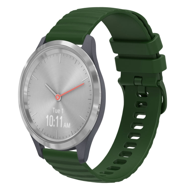 For Garmin Vivomove 3S 18mm Wavy Dotted Solid-Color Silicone Watch Band