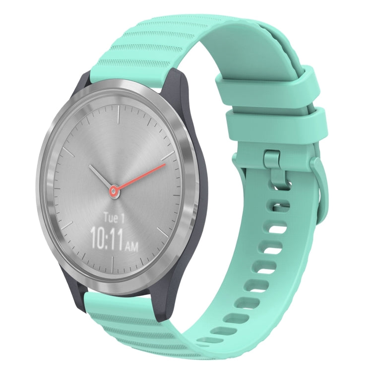 For Garmin Vivomove 3S 18mm Wavy Dotted Solid-Color Silicone Watch Band
