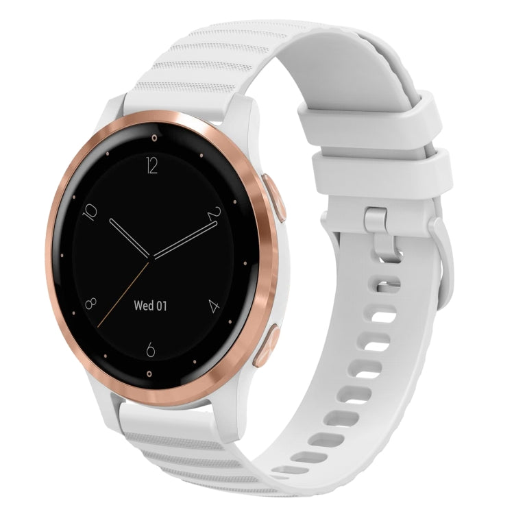 For Garmin Vivoactive 4S 18mm Wavy Dotted Solid-Color Silicone Watch Band