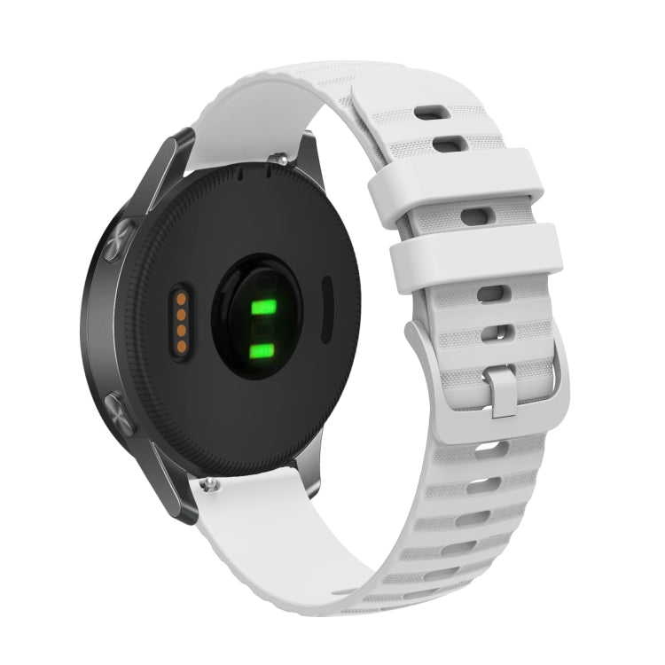 For Garmin Vivoactive 4S 18mm Wavy Dotted Solid-Color Silicone Watch Band