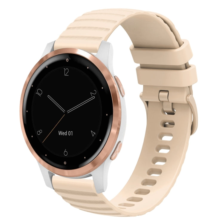 For Garmin Vivoactive 4S 18mm Wavy Dotted Solid-Color Silicone Watch Band