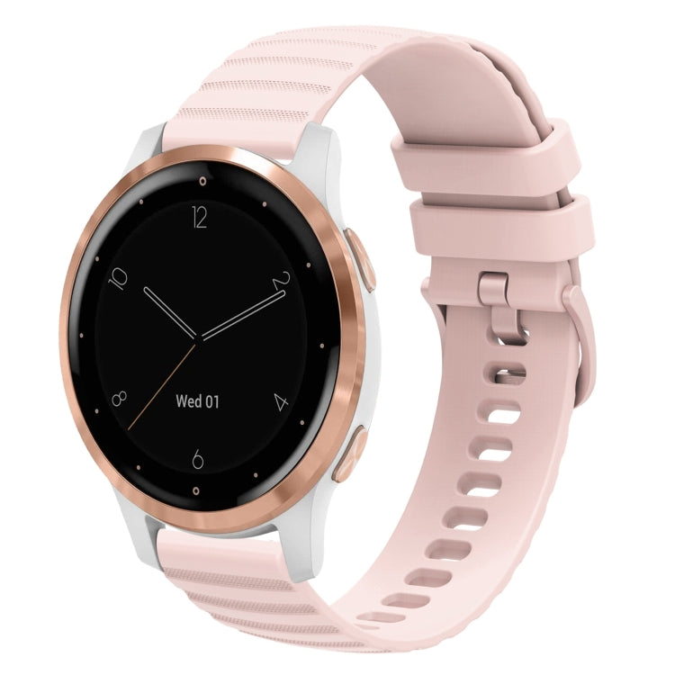 For Garmin Vivoactive 4S 18mm Wavy Dotted Solid-Color Silicone Watch Band
